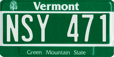 VT license plate NSY471