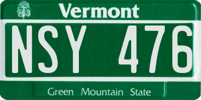 VT license plate NSY476