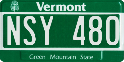 VT license plate NSY480