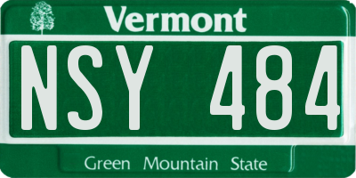 VT license plate NSY484