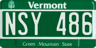 VT license plate NSY486