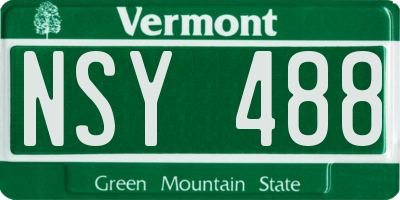 VT license plate NSY488