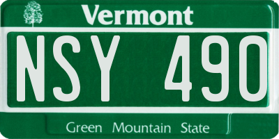 VT license plate NSY490