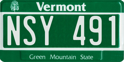 VT license plate NSY491