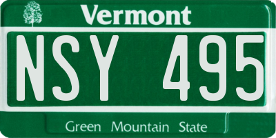 VT license plate NSY495