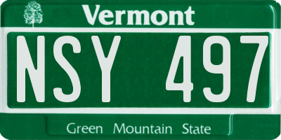VT license plate NSY497