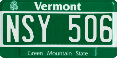 VT license plate NSY506
