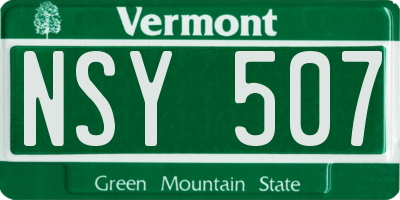 VT license plate NSY507
