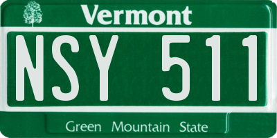VT license plate NSY511