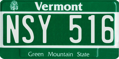 VT license plate NSY516