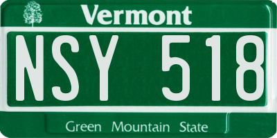 VT license plate NSY518