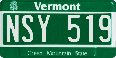 VT license plate NSY519
