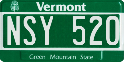 VT license plate NSY520
