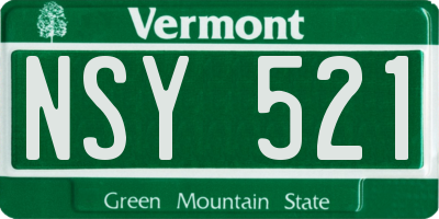 VT license plate NSY521
