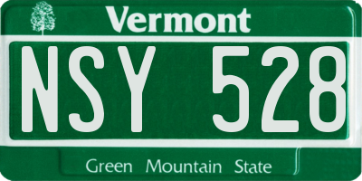 VT license plate NSY528