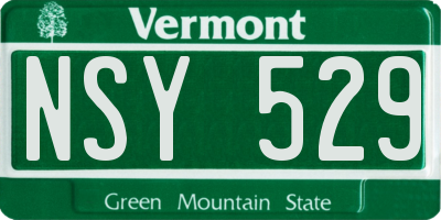 VT license plate NSY529
