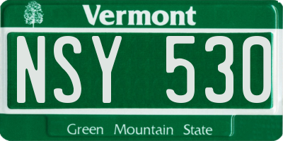 VT license plate NSY530