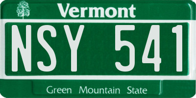 VT license plate NSY541