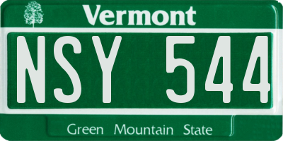 VT license plate NSY544