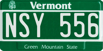 VT license plate NSY556