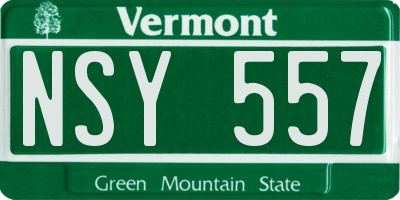 VT license plate NSY557