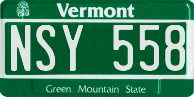 VT license plate NSY558