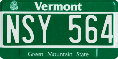 VT license plate NSY564