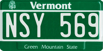 VT license plate NSY569