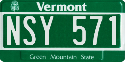 VT license plate NSY571