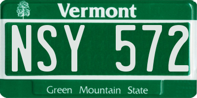 VT license plate NSY572