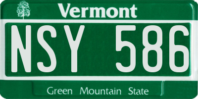 VT license plate NSY586