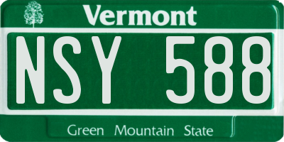 VT license plate NSY588