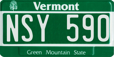 VT license plate NSY590