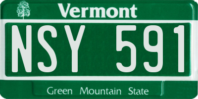 VT license plate NSY591
