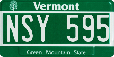 VT license plate NSY595