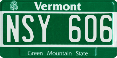 VT license plate NSY606