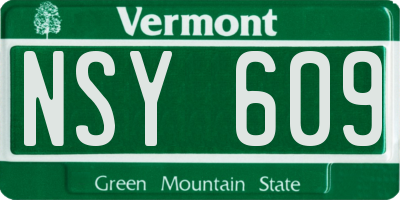 VT license plate NSY609
