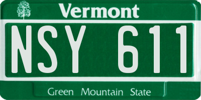 VT license plate NSY611