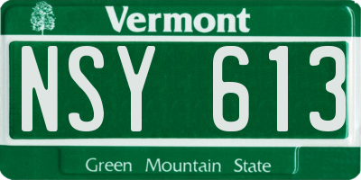 VT license plate NSY613