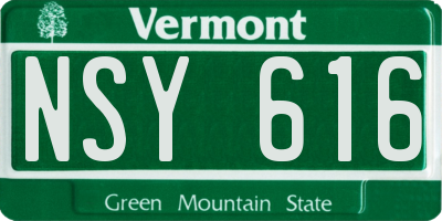 VT license plate NSY616