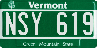 VT license plate NSY619