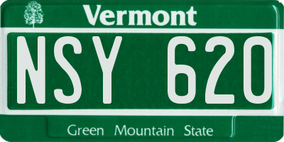VT license plate NSY620