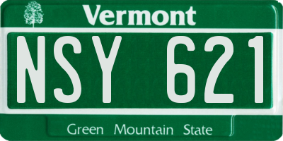 VT license plate NSY621