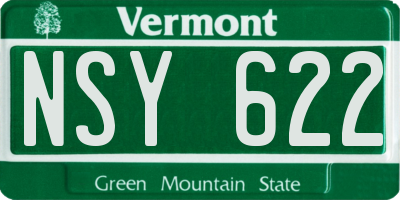 VT license plate NSY622