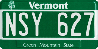 VT license plate NSY627