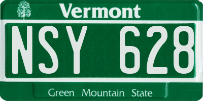 VT license plate NSY628