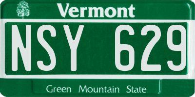 VT license plate NSY629