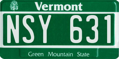VT license plate NSY631