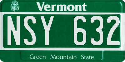 VT license plate NSY632