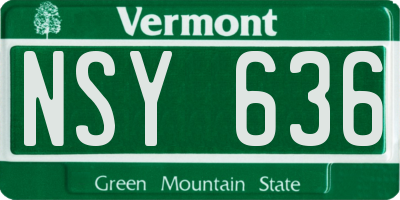 VT license plate NSY636